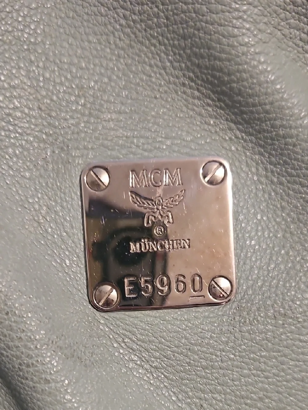 Authentic MCM Worldwide Tassel Leather Tote Shoulder Bag‎ in Light Sage Green